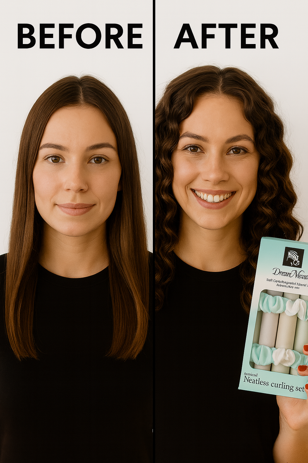 Satin Heatless Hair Curler Set Adjustable Sleep-Friendly Curling Rod & Headband