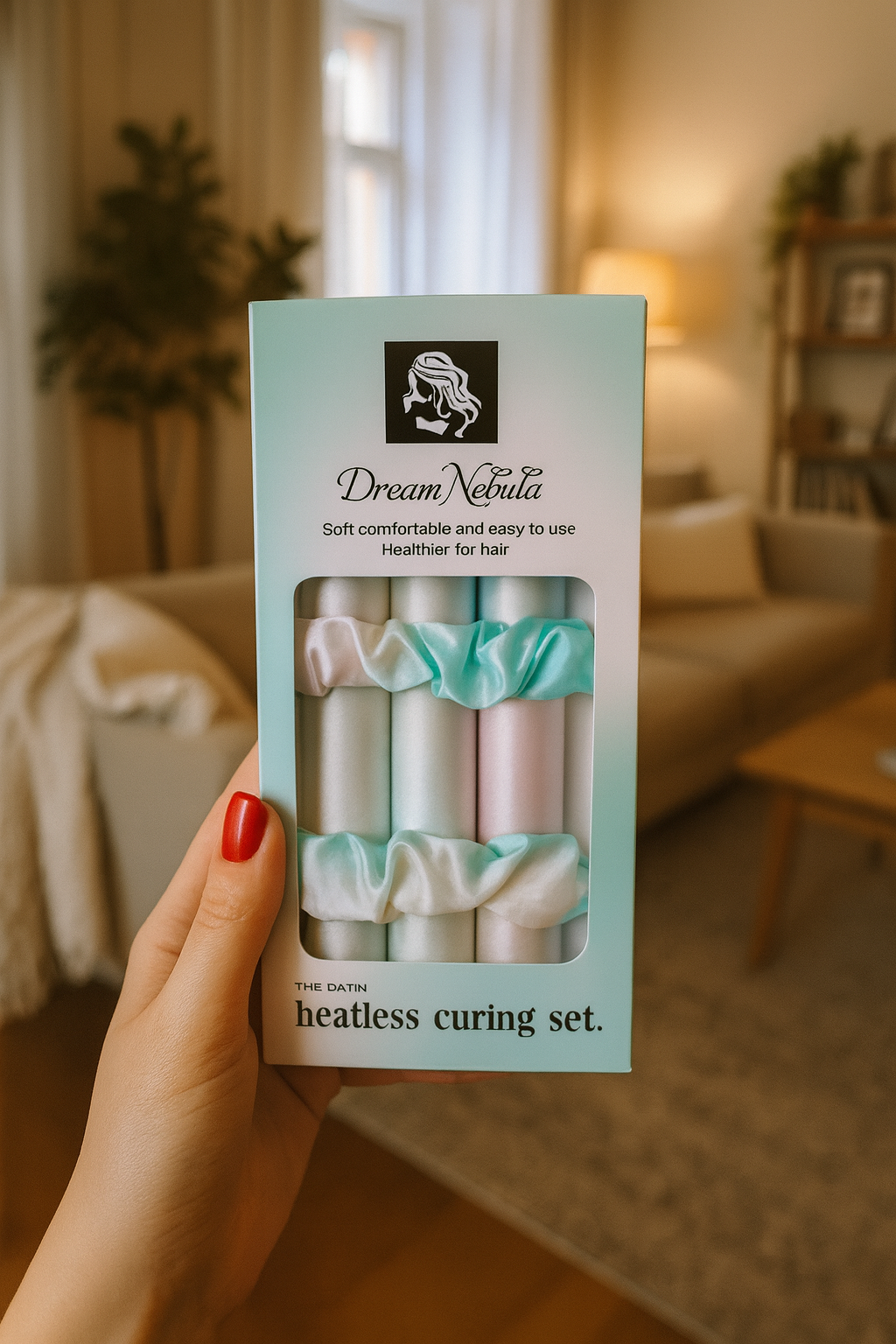 Satin Heatless Hair Curler Set Adjustable Sleep-Friendly Curling Rod & Headband