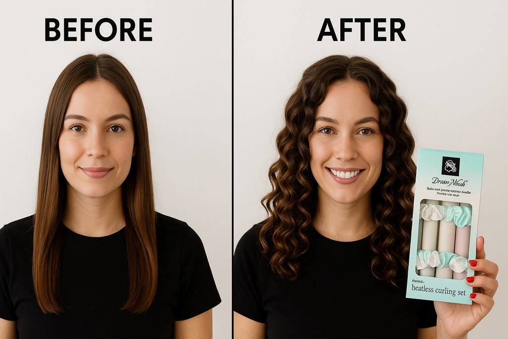 Satin Heatless Hair Curler Set Adjustable Sleep-Friendly Curling Rod & Headband